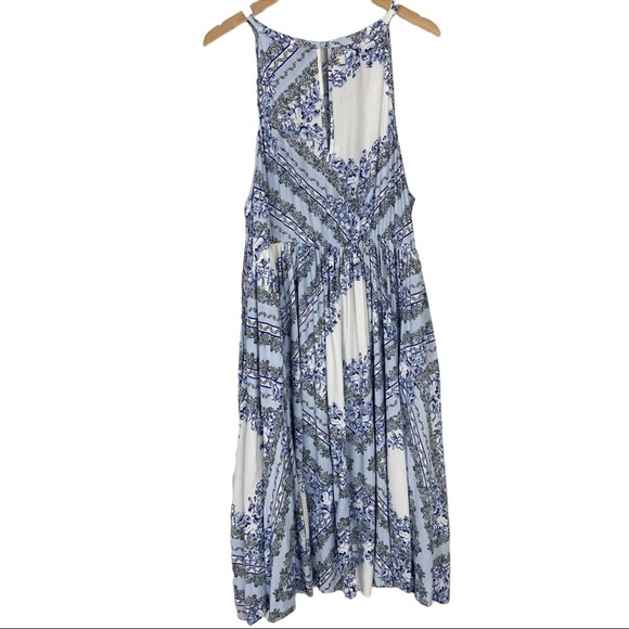 TORRID Blue Bandana High Neck Halter Style Hi-Low Midi Dress Size 2X - Picture 4 of 13